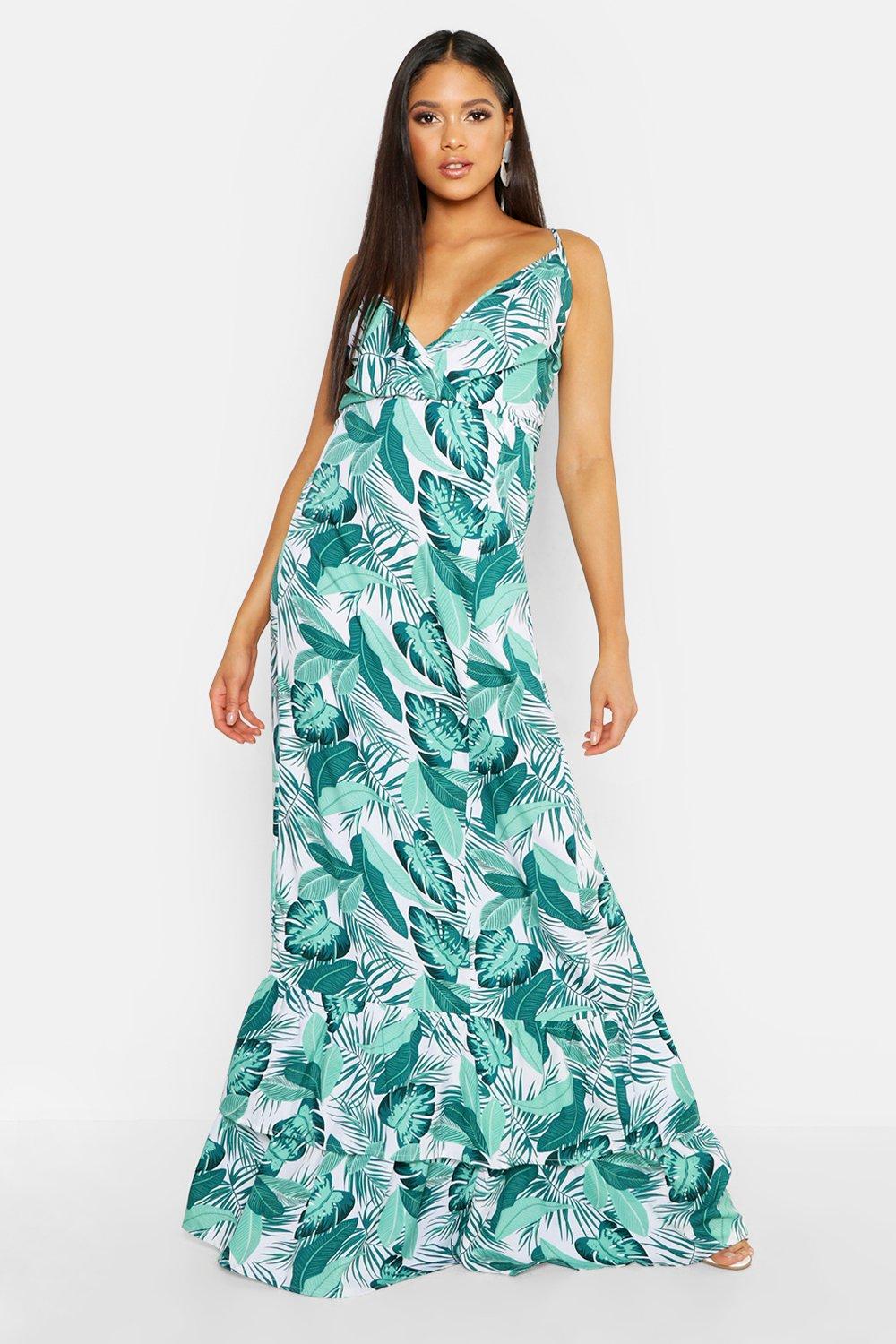 Boohoo leaf clearance dress